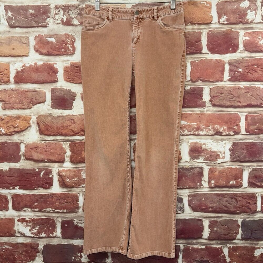 J Jill Pants Womens 4 Rusty Tan Fine Corduroy Worn Look Casual Zip Up
